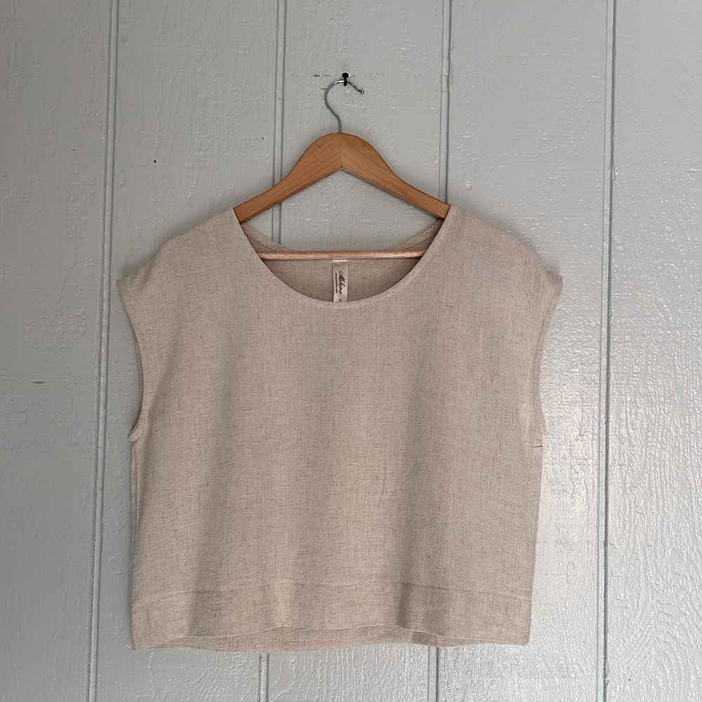 Minimalist Neutral Sleeveless Top | Size M | Made in USA